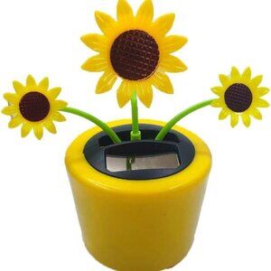 Solar Dancing Flower Sunflower Solar Powered Dancing Toys Car Swinging Toy Sun